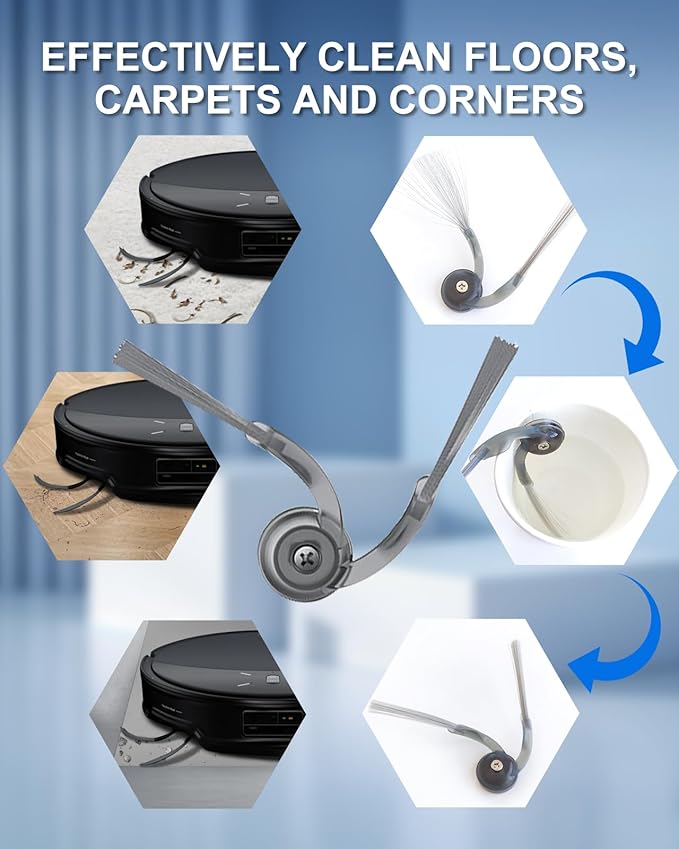 SAROS 10R Accessories Sets for Roborock SAROS 10R/Qrevo CurvX/Qrevo Curv 2 Pro Robot Vacuum, 29PCS Replacements Kits: 2 Roller Brushes, 8 Mop Pads, 4 Filters, 6 Dust Bags, 6 Side Brushes
