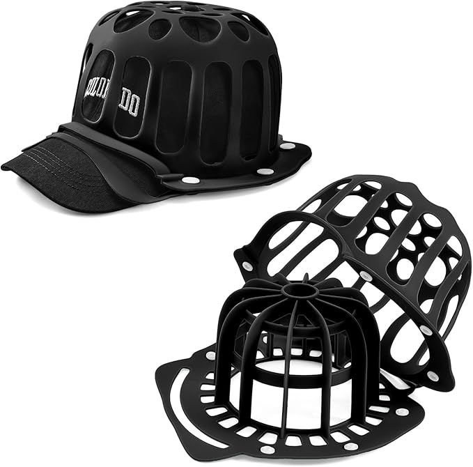 Silicone Hat Washer Cage Hat Cleaner for Baseball Caps, Rust-Proof & Shape-Saving Design,Ball Cap Washer Fit for Adults and Kids Hats Shaper,Flexible and durable，Cap holder,Black