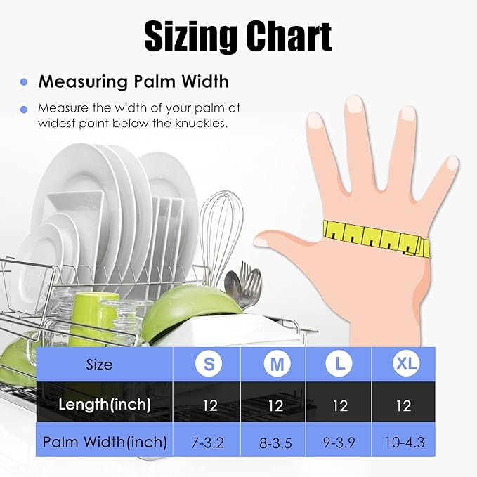 Rubber cleaning gloves 3 or 6 Pairs for Household,Reuseable dishwashing gloves for Kitchen.