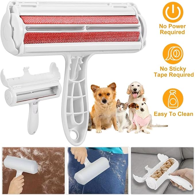 ALPHAA Pet Hair Remover - Roller Pet Hair Remover and Reusable Lint Roller Effortlessly Eliminate Fur from Furniture, Carpets, and Clothing - A Must-Have for Pet Owner