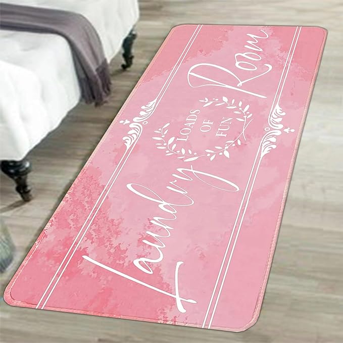 Laundry Room Rug Runner 24"X72" Non Slip Farmhouse Mats Organization and Washable Floor Long Rugs for Laundry Room Accessories Mudroom Kitchen Bathroom Area Rugs Decor