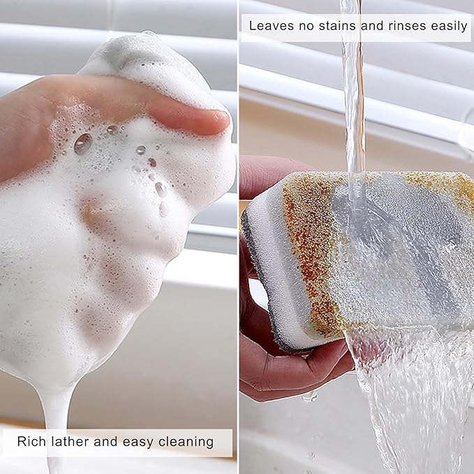 Individually Wrapped Sponges 20 Pack Kitchen Dishwashing Sponge Bulk, Non Scratch Dishes Scouring Pad Dishcloth, Odor-Free Sponge Wipes for Household Cleaning Dishes Travel Apartments - Grey