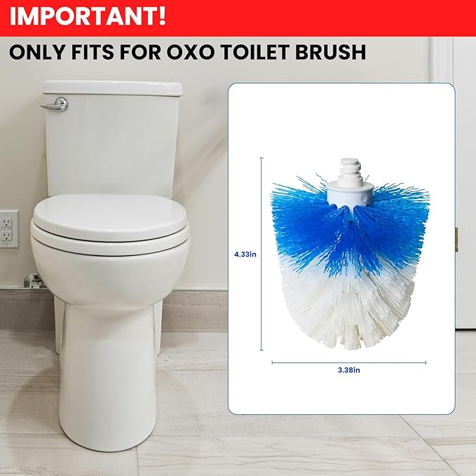 Toilet Brush Refills,2 Pack Toilet Brush Replacement Head for OXO Toilet Brush