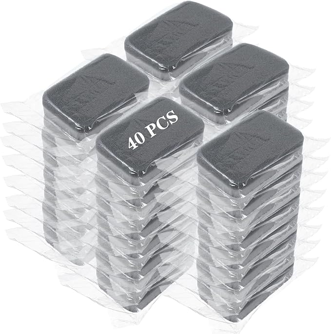 40 Pcs Individually Wrapped Sponges Kitchen Dishwashing Sponge Bulk, Non Scratch Dishes Scouring Pad Dishcloth, Odor-Free Sponge Wipes for Household Cleaning Dishes Travel Apartments, Grey