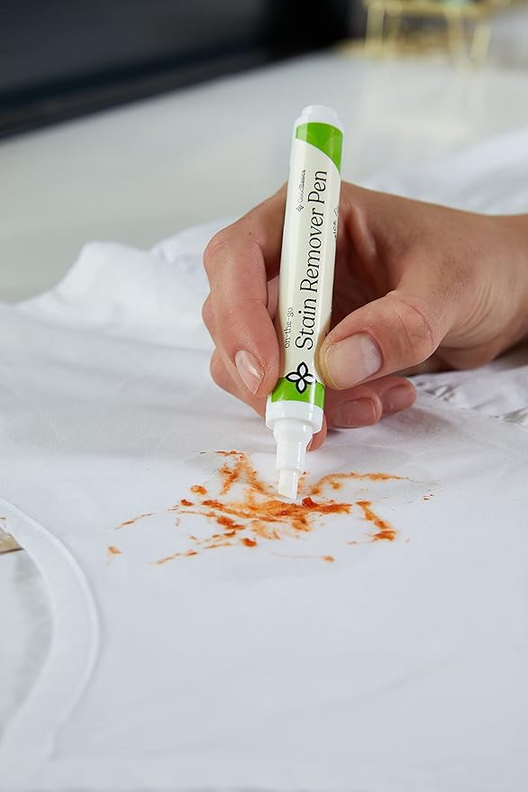 Good Basics All-Natural Stain Remover Pen for Clothing and Fabric - Eco-friendly, Probiotic Formula, Non-Toxic Scrubbing Stick for Baby & Kids Messes, Travel, Work (10 ml, 6 Pack)