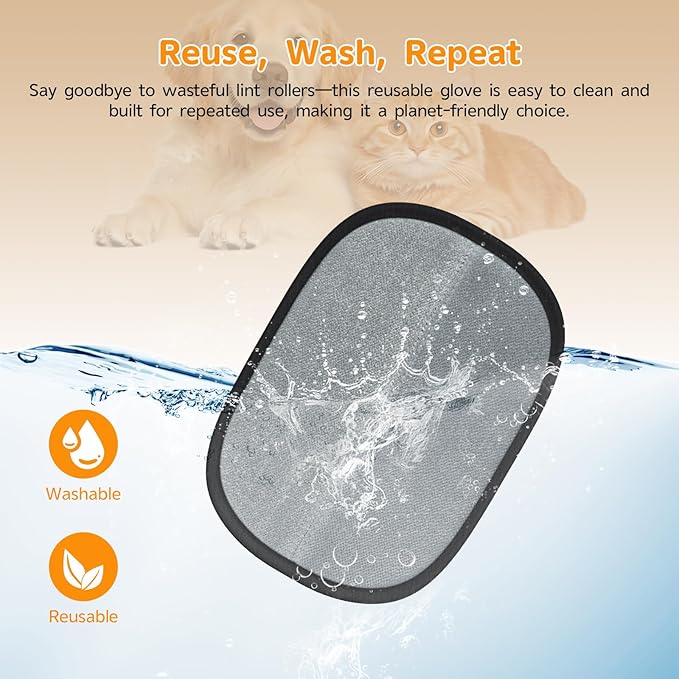 Ulyuhoda Pet Hair Remover - 2025 New Electrostatic Magic Brush Pet Hair Remover Glove, Reusable Cat & Dog Hair Remover Tool for Clothing, Couch, Furniture, Carpet, Car Seat, Cat Grooming Glove, 1 PCS