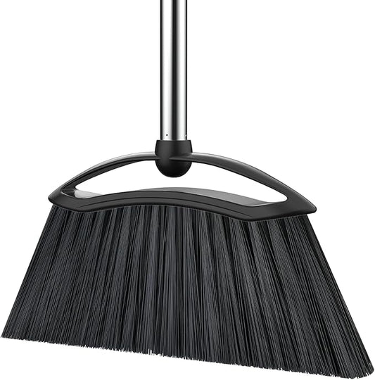 EZKEY Heavy Duty Broom, 54-inch Adjustable Long Handle Angle Brooms Large Brooms for Sweeping Indoor and Outdoor Commercial Broom for Home Kitchen Patio Garage Porch Courtyard Classroom, Black