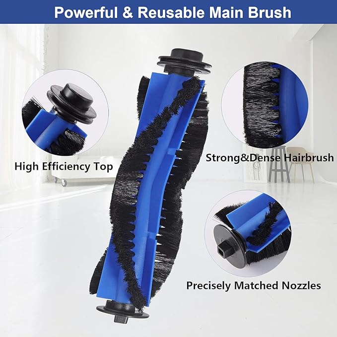 Replacement Part for Eufy RoboVac 11S Max, RoboVac 15C Max, RoboVac 30C Max RoboVac G30 Edge G10 Hybrid Robot Vacuum Cleaner Accessories Kit, Including 1 Main brush, 6 Side brushes, 6 Filters