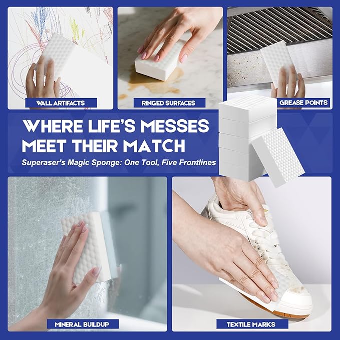Ultra-100 Durable Magic Sponge Erasers, Whole Home Clean 0 Toxins