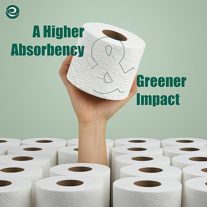 Eco Soul Premium Bamboo Toilet Paper 3 Ply | 12 Mega Rolls | 300 Sheets Each | FSC Certified Hypoallergenic, Textured & Skin-Friendly Septic-Safe Soft Bathroom Tissue Eco-Friendly Chemical & Dye Free