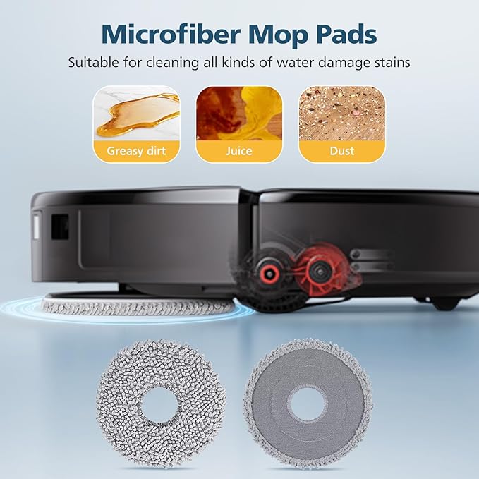 24 Pack Accessories Kit for Roborock Qrevo Master/Qrevo Slim Robot Vacuum, Replacement Parts with Dual Main Brush, 6*Side Brushes, 4*Filters, 4*Microfiber Mop Cloths, 6*Dust Bags, 2*Tools