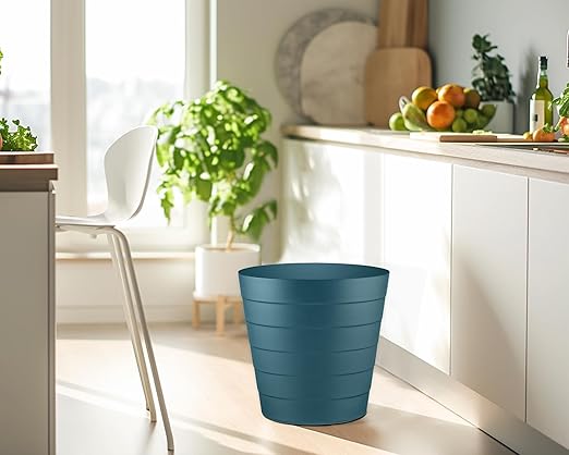 Small Trash Can (1.3 Gallons), Dorm Trash Can, Heavy Duty Dust Bin, Mini Garbage Can for Bedroom (Pack Of 3), Plastic Wastebasket, Bathroom Wastebasket (Blue) Round paper Trashcan, Office Trash Bin