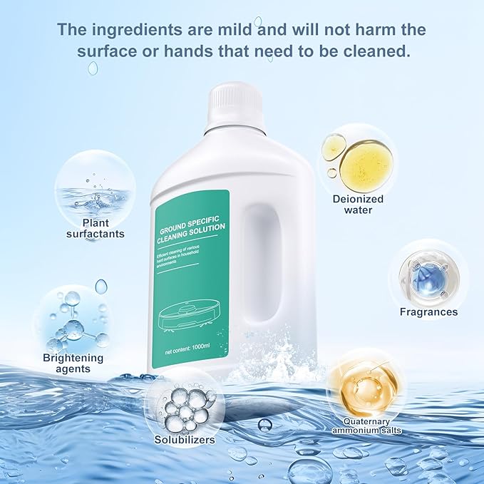 Floor Cleaning Solution Original Scent Compatible with Dreame Cleaning Solution, Residue & Streak Free, Suitable for All Robot Vacuum Cleaners and Wireless Wet Dry Dual-Use Vacuum Cleaners