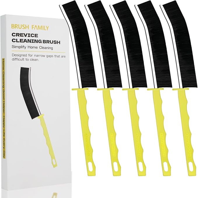 5-Pack Heavy-Duty Crevice Cleaning Brushes – Stiff Bristles for Deep Cleaning Corners, Tile Grout, Tight Spaces & Corners - Multi-Surface Gap Cleaning Kit, Durable Household Cleaning Tools