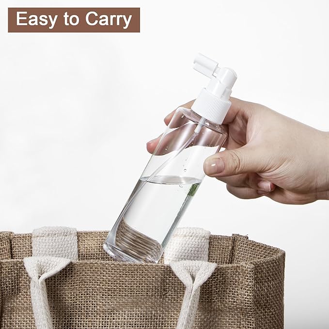Yebeauty Plastic 6.8oz 200ml Travel Size Spray Bottle Refillable Empty Fine Mist with Long Mouth Clear TSA Approved Size Atomizers for Plants Perfumes Cleaning Gardening, Set of 2
