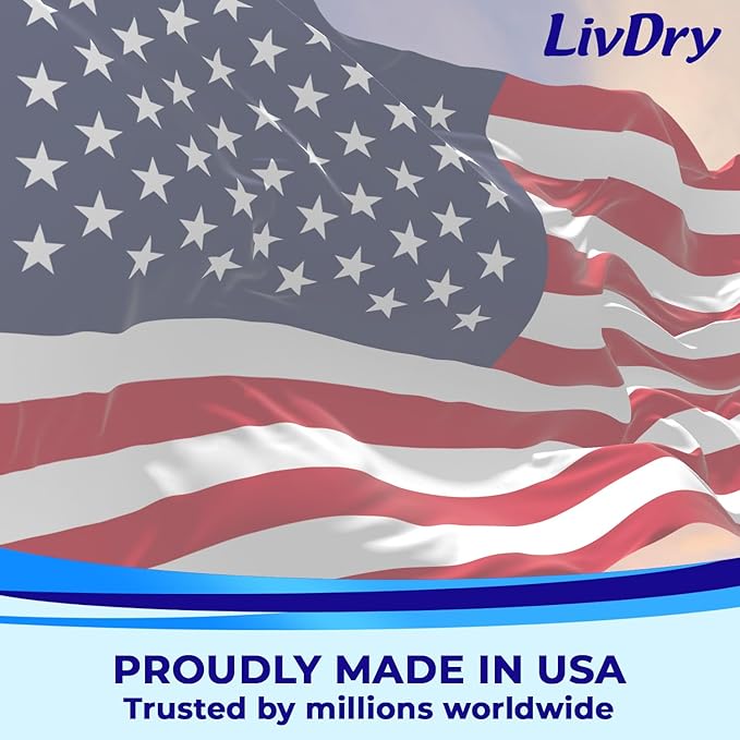 LivDry 2XL Overnight Adult Diapers for Women and Men, XXL Incontinence Underwear, 60”-80" Waist, Disposable Pull-On Briefs, XX-Large, 12 Pack
