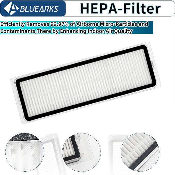 Bluearks 23Pcs Replacement Parts for Dreame L10S Ultra/Dreame L10s Ultra【Not for L10s Pro Ultra Heat】 Vacuum Cleaner Accessories Kit,1 Main Brush,4 HEPA Filters,6 Mop Pads,6 Dust Bags,6 Side Brushes
