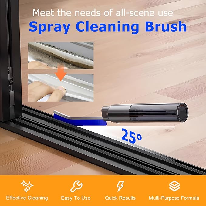 Crevice Cleaning Brush, 2025 New Crevice Cleaning Scrub Brush, Multi-purpose Grout Brush for Bathroom, Durable Sink Cleaning Tool for Kitchen, Portable Toilet Cleaning Brush for Home Users (Black-1pc)