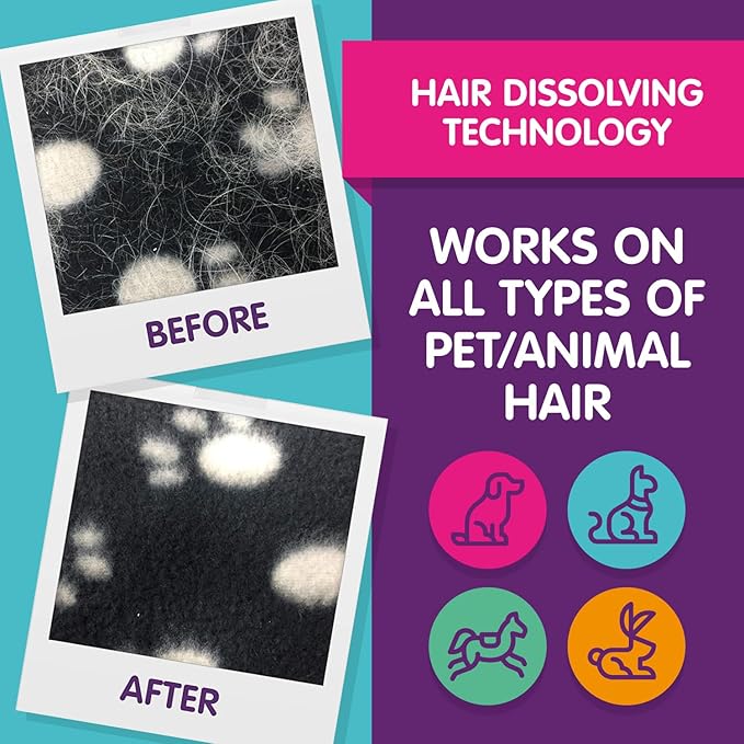Vamoosh Pet Hair Dissolver | No Harmful Chemicals | Safe for Pets | Patented Pet Hair Dissolving Formula | Leaves no Residue | Removes Odor | Dissolves Dog, Cat & Animal Fur |100g (Pack of 18)