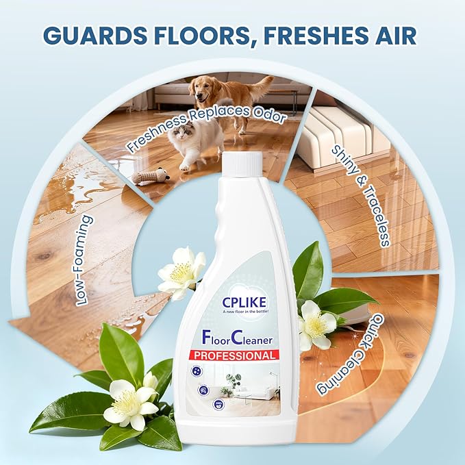 CPLIKE Floor Cleaning Solution for Mops, Compatible with Roborock (Qrevo/Q7/Q10/Saros 10R) and Other Brand Robot Vacuum and Mop Cleaner, Tea Tree Scent, 16.23 fl oz, Pack of 2