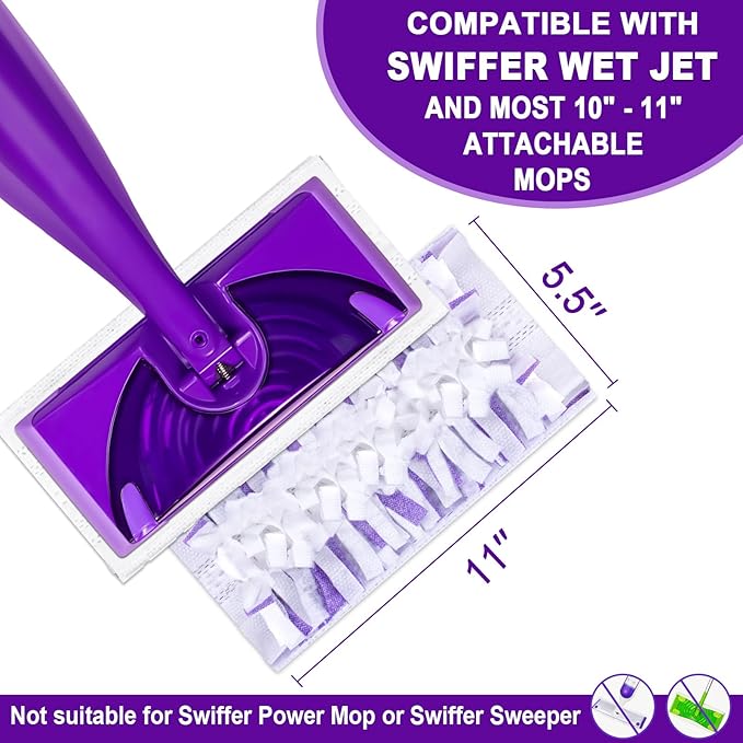 IOPRETTY Mop Pads Refill for Swiffer WetJet - 7 PCS Disposable Pad for Hardwood Wood Tile Laminate Marble Vinyl Muilt-Surface Floor Cleaning - Heavy Duty Absorb & Lock Pet Hair Dust Dirty Stains
