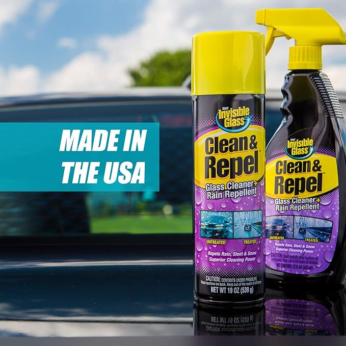 Invisible Glass 92184-2PK Premium Glass Cleaner with Rain Repellent for Exterior Automotive Glass and Windshields to Shield Against Rain, Snow, and Sleet, 22 Fl Oz, Pack of 2