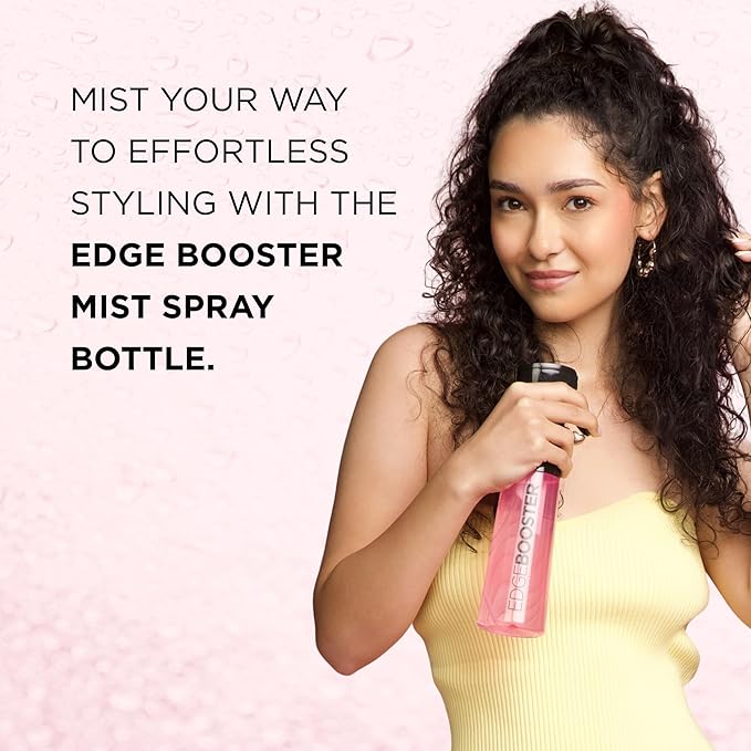 Style Factor Edge Booster Mist Spray Bottle for Hair (10.1oz/300ml) - Continuous Ultra Fine Mist Sprayer – For Hairstyling, Salons, Cleaning, Plants, Essential Oil & More - Hot Pink