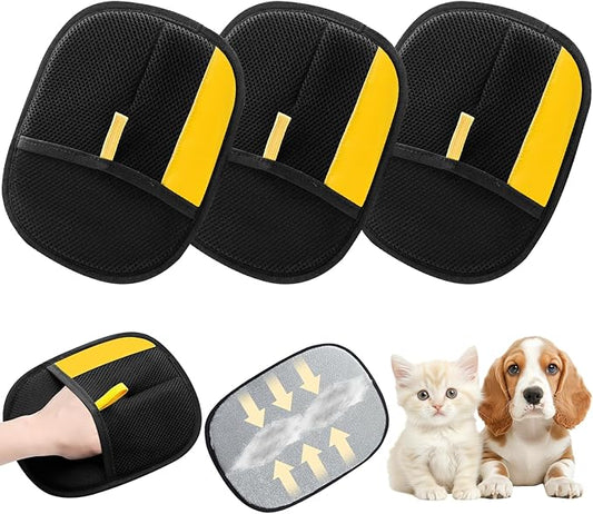 marveher Pet Hair Removal Gloves,Electrostatic Gloves Pet Hair, Efficient Grooming Glove for Cats Dogs, Reusable Pet Hair Removal Tool for Couch, Furniture, Carpet, Curtain (3)
