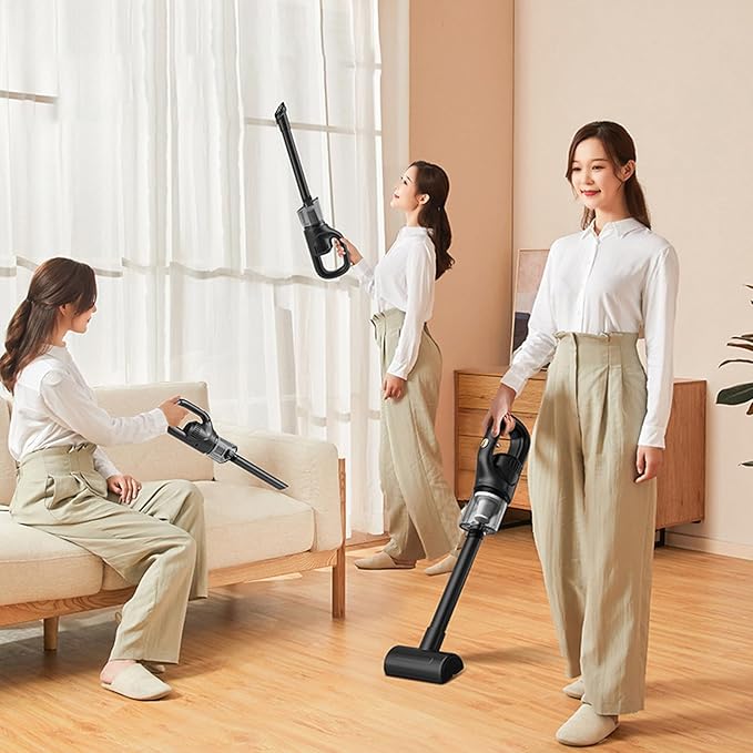 Cordless Vacuum Cleaner,50000PA High Suction Power Upright Vacuum,Portable Lightweight Car Stick Vacuum for Car Office Home Cleaning (Black)