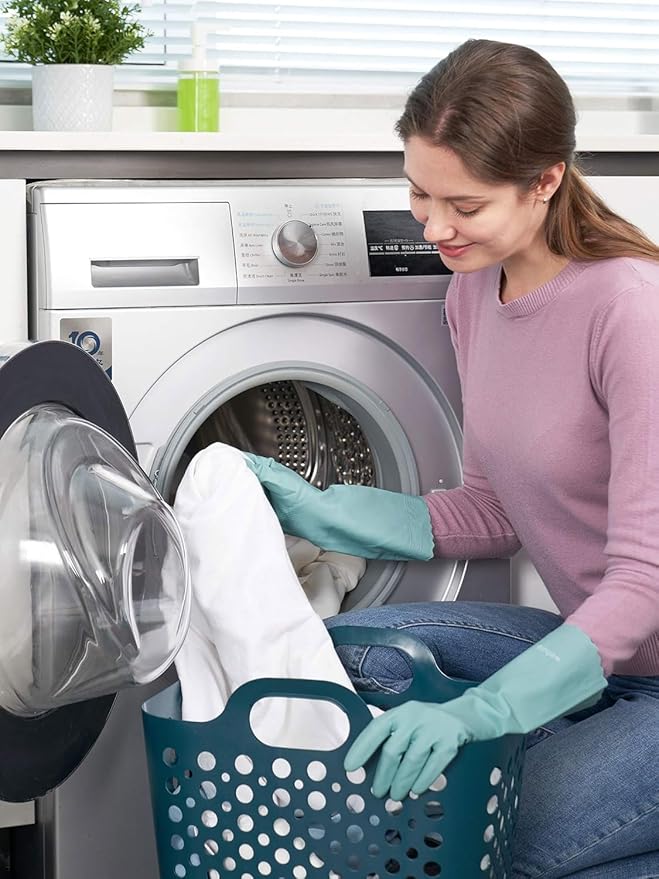 LANON Skin-Friendly Cleaning Gloves, Dishwashing Kitchen Gloves, Reusable, Non-Slip, Small
