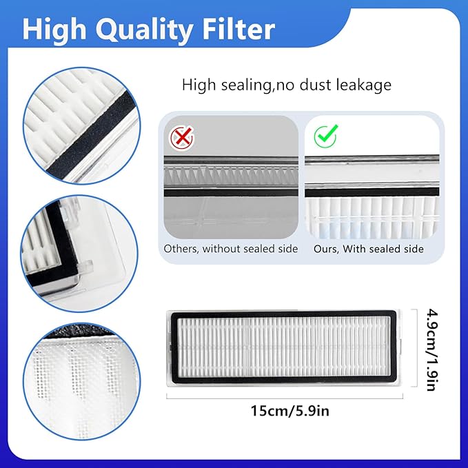 Replacement Part for Dreame L10 Ultra /L10s ultra /L10s pro/ L10s Pro Gen 2/ L10 prime; Xiaomi X10+/ X20+ Vacuum Cleaner,1Rubber Main Brush,6Mop Pads, 5Dust Bag,4Filters-iRobacc 21 PCS