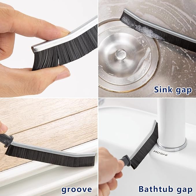 9Pcs Cleaning Brush Set, Small Space Hard Brush, Household Cleaning Product, Suitable for Small Gap Brush Set of Kitchen and Bathroom Tiles