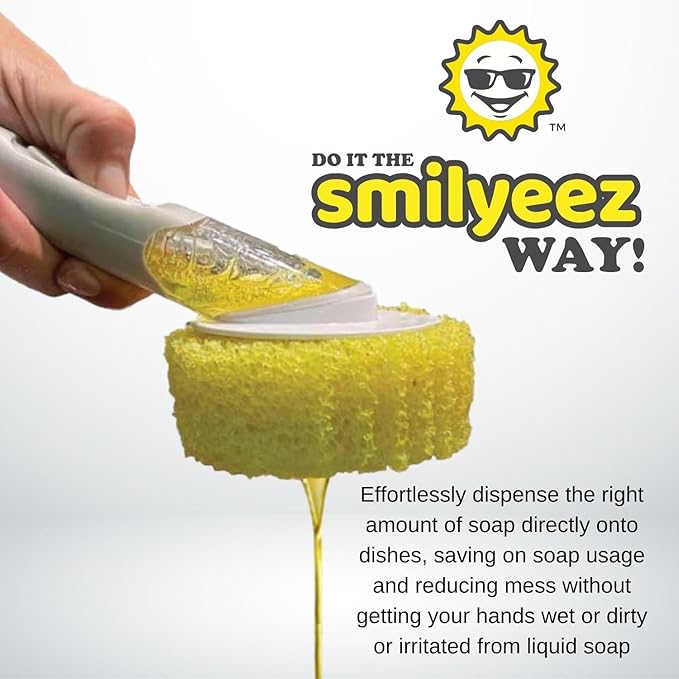 The Original Smiling Handle with Soap Dispensing for Scrub Daddy (Reg. TM) Sponge and Scrub Moji Sponge (Black)