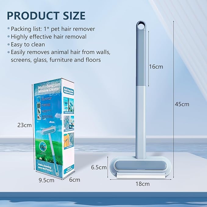 Multifunctional Pet Hair Remover, 3 in 1 Pet Hair Removal Tool, Reusable and Washable Dog Cat Hair Cleaning Removal Brush with Long Handle, for Furniture Couch Carpet and Laundry