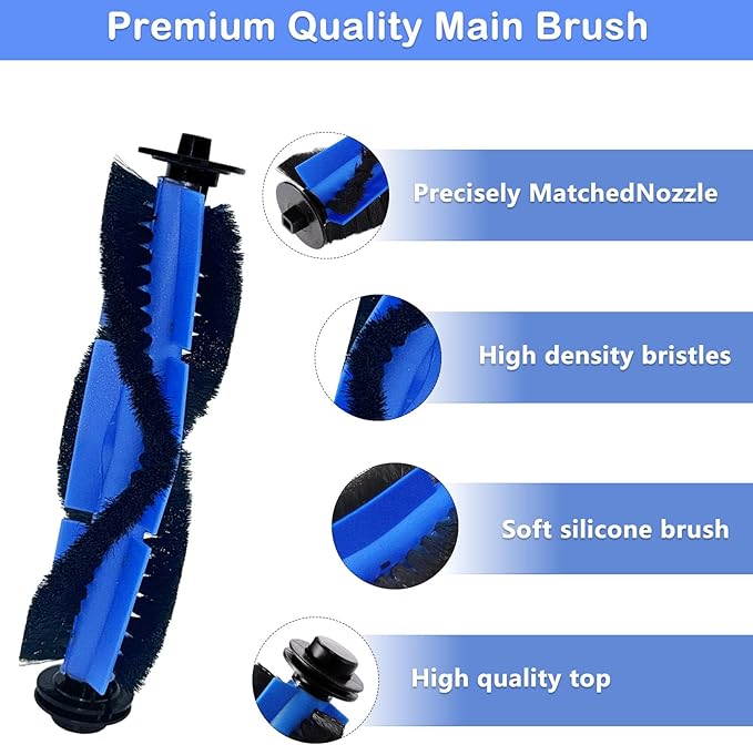 10 Pack Replacement Parts for eufy RoboVac 11S Max, Accessories Kit for 15C Max, 30C Max, G20, G20 Hybrid,G30, G30 Edge, Includes 1 Roller Brushes, 4 Filters, 4 Side Brushes,1 Cleaning Brush
