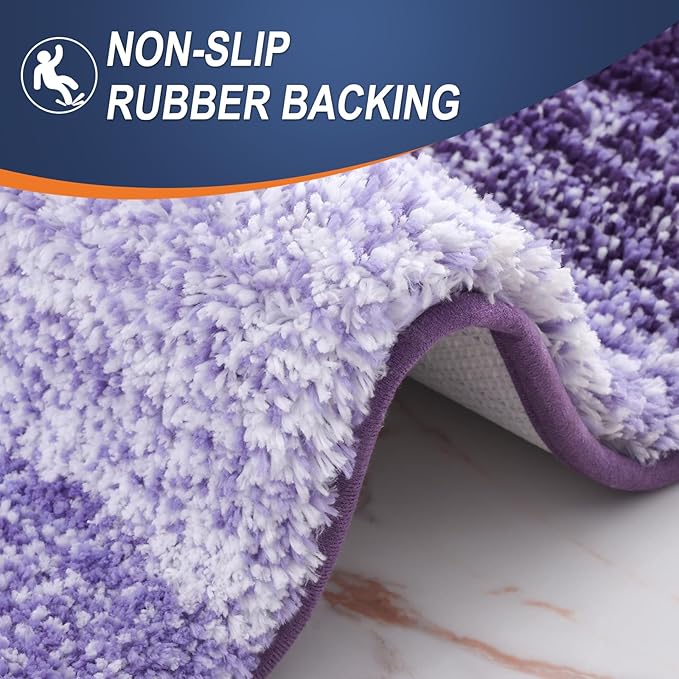 OLANLY Bathroom Rugs Mat 36x24, Extra Soft Absorbent Microfiber Bath Rugs, Rubber Backing, Quick Dry, Machine Washable Bath Mats for Bathroom Floor, Tub and Shower, Home Decor Accessories, Violet