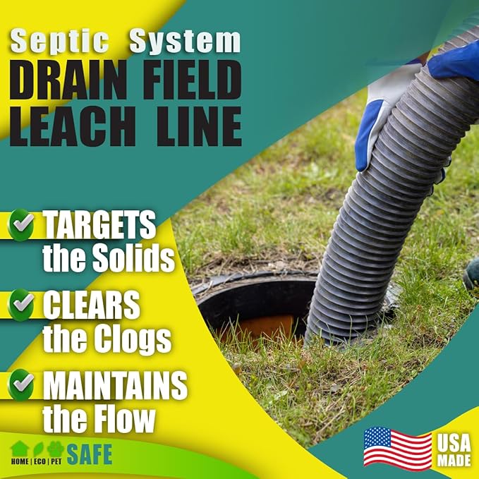 GREEN PIG Drain Field Cleaner, Septic Safe Drain Clog Remover, Septic Tank Treatment for Quickly Clearing Clogs and Odors, Gallon