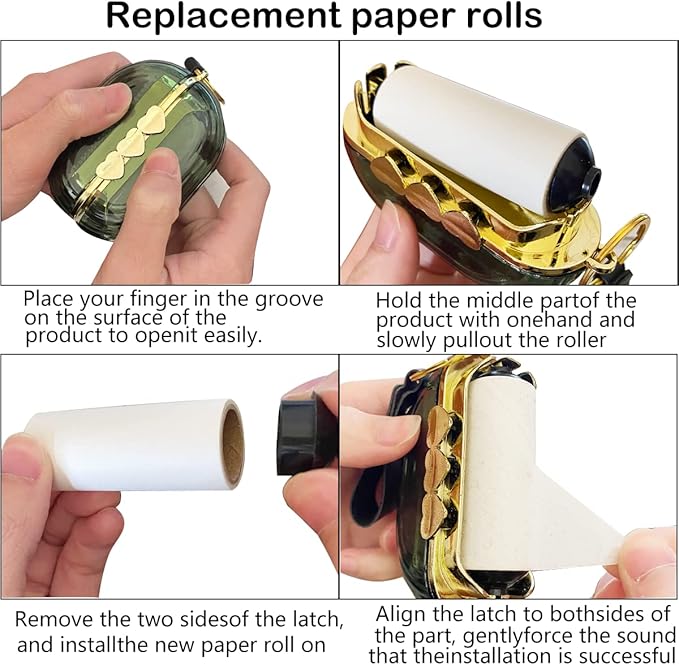 2 Pack Travel Portable Lint Roller Set,Pet Lint Roller Extra Sticky Comes with 6 Rolls of Replacement Rollers,Double-Sided Lint Remover for Garment Bag Dust Lint(Grey Green)
