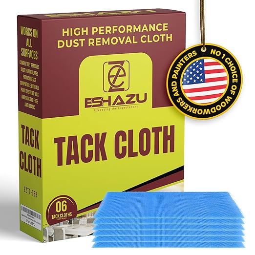 Eshazu Premium Tack Cloth (Pack of 06) – Professional Grade Dust and Particle Remover for Woodworking and Painting – Tack Rags for Surface Cleaning – Silicone & Wax Free, Anti-Static