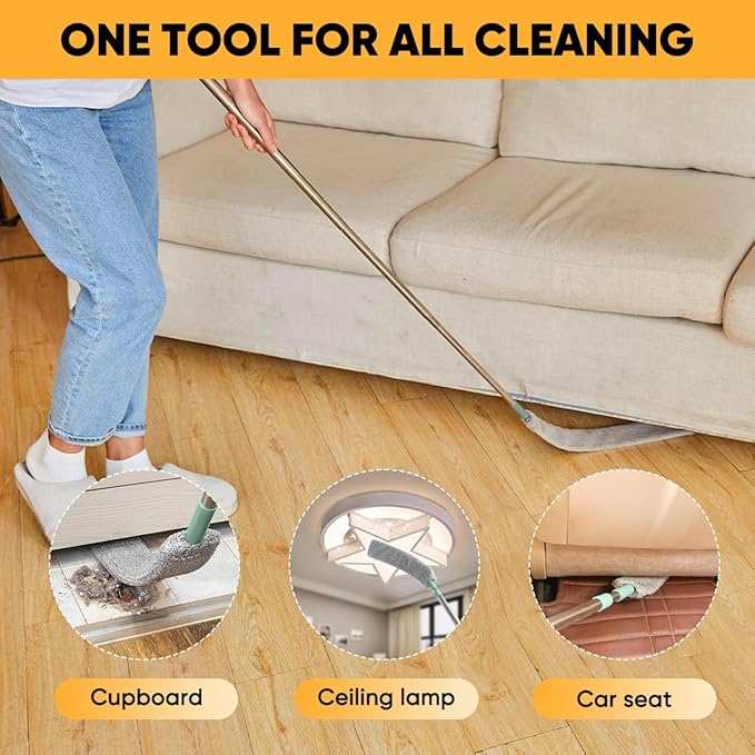 Retractable Gap Dust Cleaner – Extendable Microfiber Duster with Bendable & Removable Head, Washable Dusting Brush for Home, Kitchen, Car & Hard-to-Reach Areas (1)