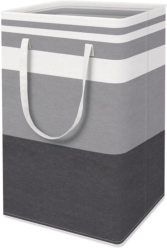 HomeHacks 1-Pack Large Laundry Basket,Waterproof, Freestanding Laundry Hamper, Collapsible Tall Clothes Hamper with Extended Handles for Clothes Toys in The Dorm and Family-(Gradient Grey, 75L)