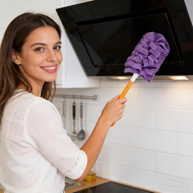 360° Electrostatic Duster Refills — The Sustainable Choice for a Dust-Free Home, Reusable Electrostatic Microfiber Duster Refills, Duster Refills Washable for Hand Duster (Blue)