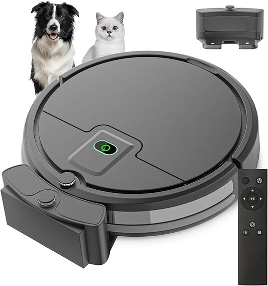 ENCHE Robot Vacuum, Tangle Free Robot Vacuum Cleaner,2900Pa Suction Robotic Vacuum Cleaner with Remote Control,Automatic Self-Charging,Long Run Time,Slim&Quiet for Low Carpet Pet Hair