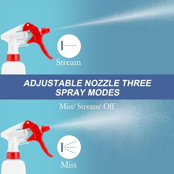 Eccliy 20 Pack 16 Oz Empty Spray Bottles for Cleaning, Leak Proof Spray Bottles with Measurements and Adjustable Nozzle for Cleaning Commercial Supplies(Triangle,Red)