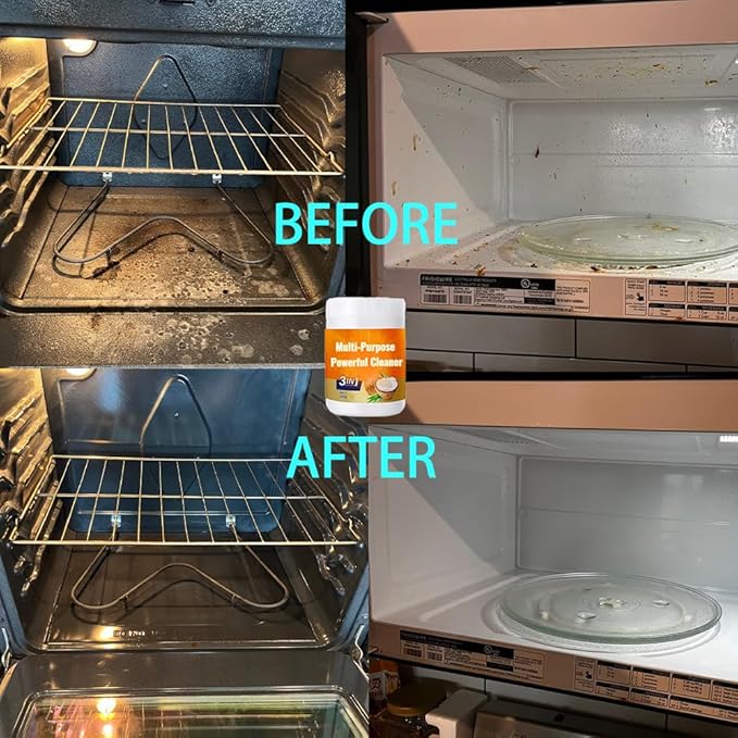 Multi Purpose Powerful Cleaner for kitchen, 3 In 1 Coconut Oil Natural Cleanser, Heavy Kitchen Duty Degreaser, All-Purpose Cleaner Removes Stains on Microwave,Oven & Stove Top (3)