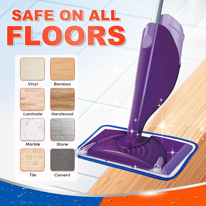 DR DAPPER Reusable Wet Jet Pads Compatible with Swiffer WetJet Mop, 4 Pack Wet Jet Refills, Reusable Wet Pads, Microfiber Mop Pad Refills for Floor Mopping and Cleaning, Wet & Dry Use Refills, Blue