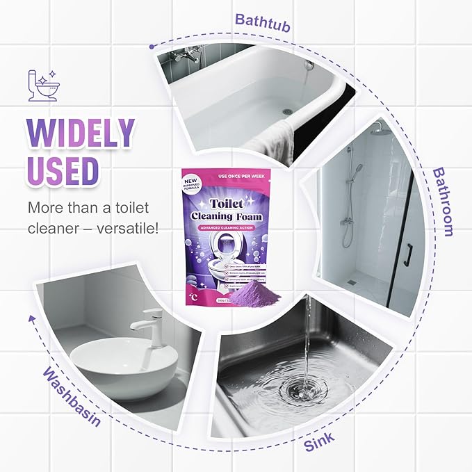 Toilet Cleaner, 2025 New Toilet Bowl Cleaner Toilets Cleane, Toilet Bowl Cleaners, Powerful Foaming Toilets Bowls Cleaner, Self Activating Miracle Powder for Toilet Bowl cleaning (2)