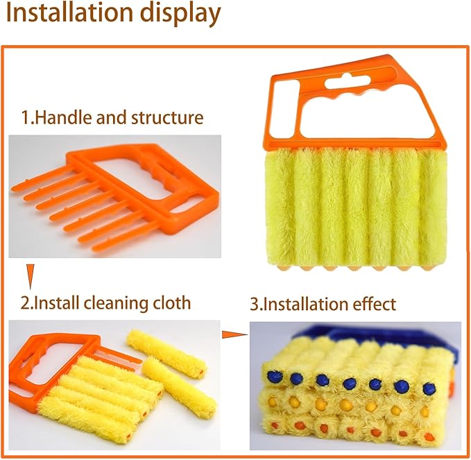Blind Cleaner Duster Tool Microfiber Washable Cleaning Tools for Ceiling Fan Cleaner Duster and Blind Cleaner; Suitable for Louvers, Air Conditioning Vents, and Ceiling Fans (4-Pack)