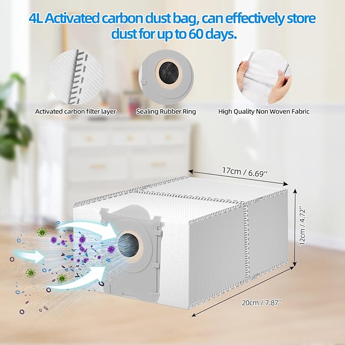 EOVWAEO 21 Pack Accessories Kit for ECOVACS DEEBOT X8 PRO OMNI / X8 OMNI Robot Vacuum, Replacement Parts 2 Anti Tangle Main Brush 2 Roller Mop 6 Dust Bags 6 Sidebrush 4 Filter 1 Cleaning Brush