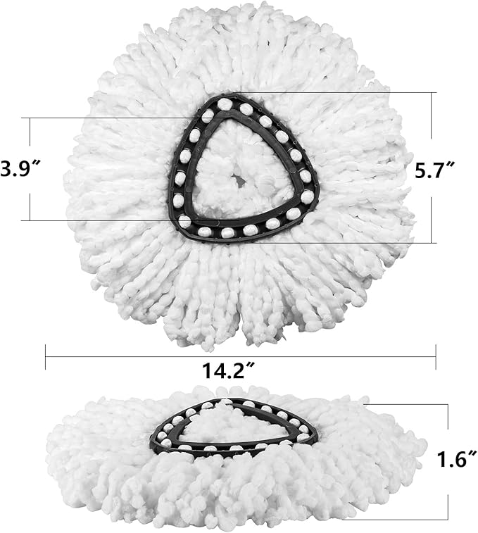 10 Pack Mop Replacement Heads Compatible with O Cedar Triangle Swivel Mops, Spin Mop Microfiber Refills, Deep Cleaning Easy to Replace
